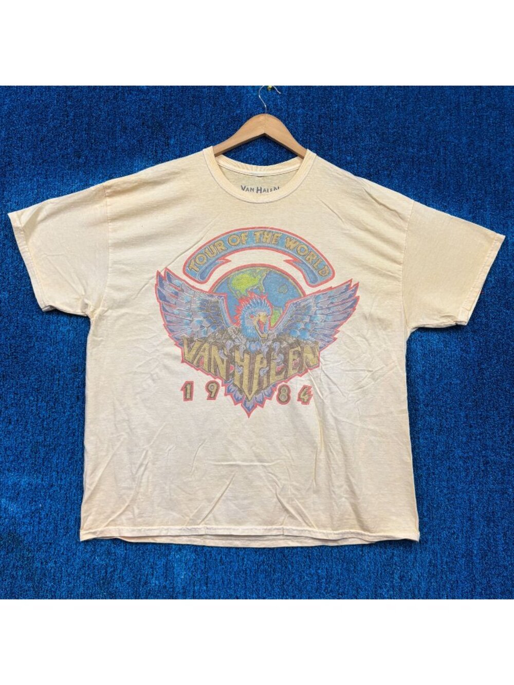 Van Halen 1984 Tour of the World Dates Oversize Band Tee S/M